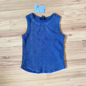 NWT Girls Forever 21 Waffle Tank Top in Blue-Size 7/8